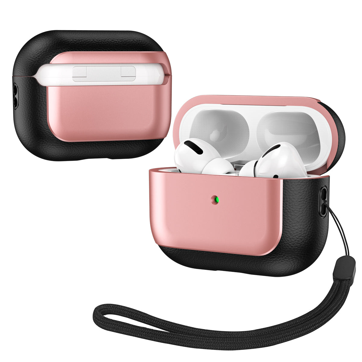 For Apple AirPods Pro Earphone Case Electroplating Protective Cover with Lanyard For Apple AirPods Pro Earphone Case Electroplating Protective Cover with Lanyard